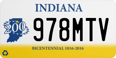 IN license plate 978MTV