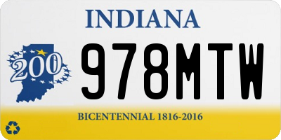 IN license plate 978MTW