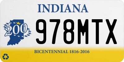 IN license plate 978MTX