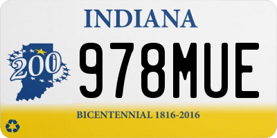 IN license plate 978MUE