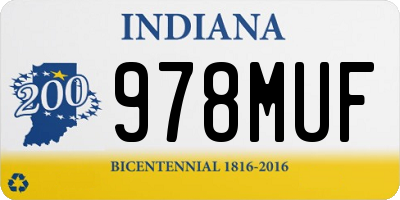 IN license plate 978MUF