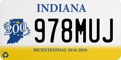 IN license plate 978MUJ