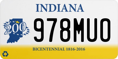 IN license plate 978MUO