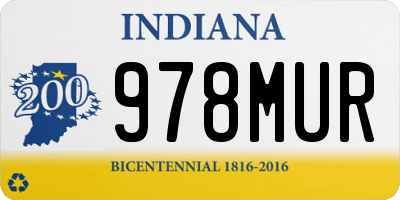 IN license plate 978MUR