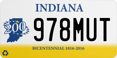 IN license plate 978MUT