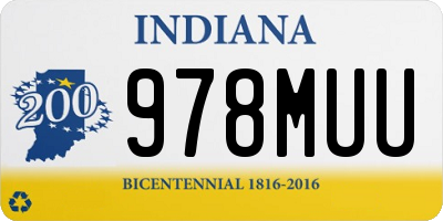IN license plate 978MUU