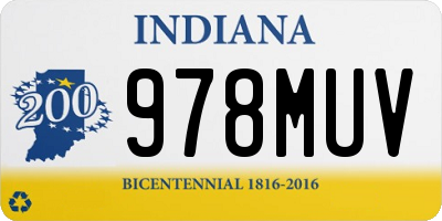 IN license plate 978MUV