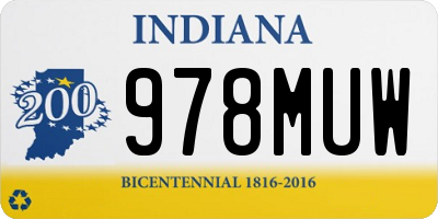 IN license plate 978MUW