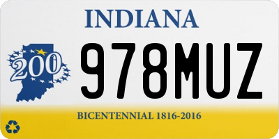 IN license plate 978MUZ