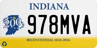 IN license plate 978MVA
