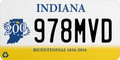 IN license plate 978MVD
