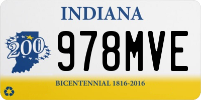 IN license plate 978MVE