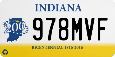 IN license plate 978MVF