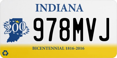 IN license plate 978MVJ