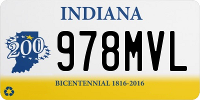 IN license plate 978MVL