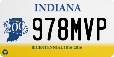 IN license plate 978MVP