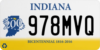 IN license plate 978MVQ