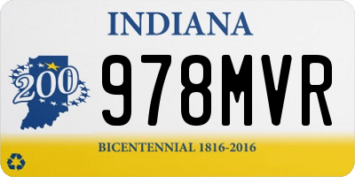 IN license plate 978MVR
