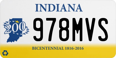 IN license plate 978MVS
