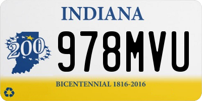 IN license plate 978MVU