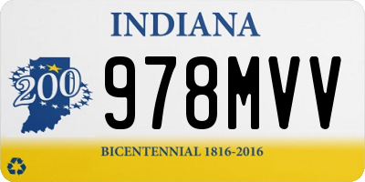 IN license plate 978MVV