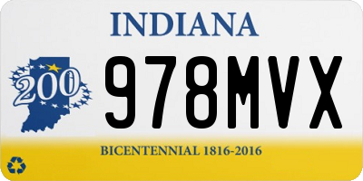 IN license plate 978MVX