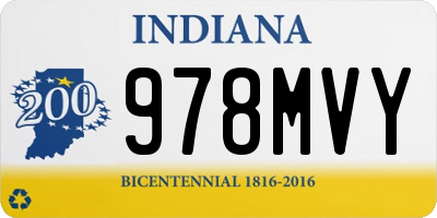 IN license plate 978MVY