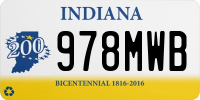 IN license plate 978MWB