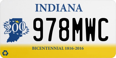 IN license plate 978MWC