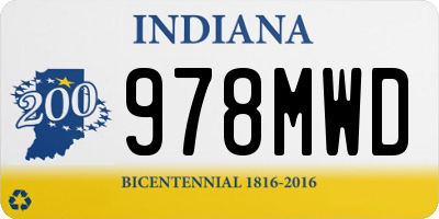 IN license plate 978MWD