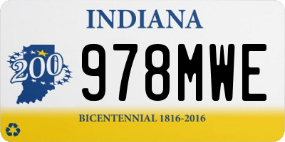 IN license plate 978MWE