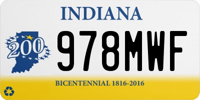 IN license plate 978MWF