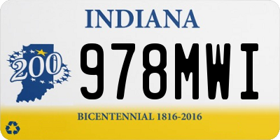 IN license plate 978MWI