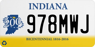 IN license plate 978MWJ