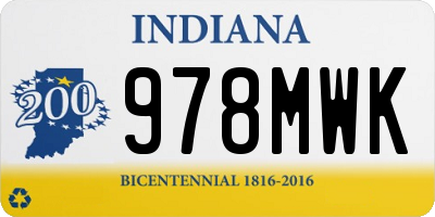 IN license plate 978MWK