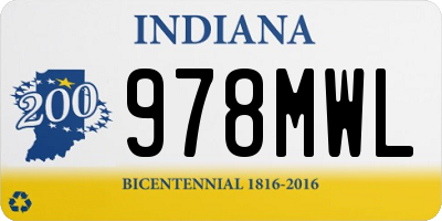 IN license plate 978MWL