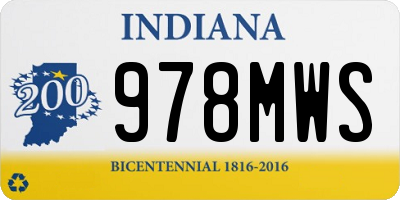 IN license plate 978MWS