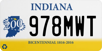 IN license plate 978MWT