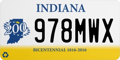 IN license plate 978MWX