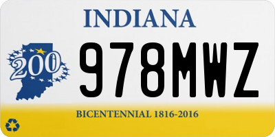 IN license plate 978MWZ