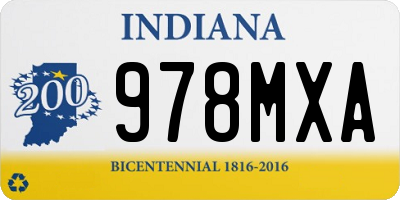 IN license plate 978MXA