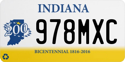 IN license plate 978MXC