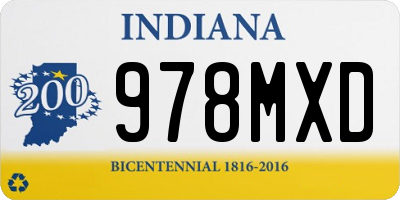 IN license plate 978MXD