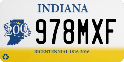 IN license plate 978MXF