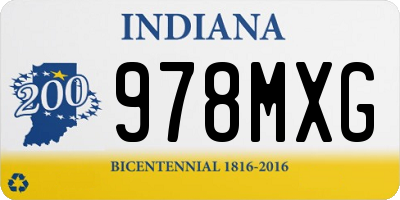 IN license plate 978MXG