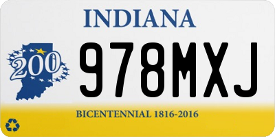 IN license plate 978MXJ