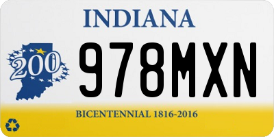 IN license plate 978MXN