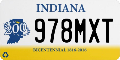 IN license plate 978MXT