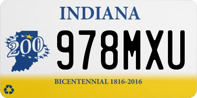 IN license plate 978MXU