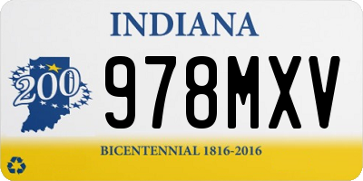 IN license plate 978MXV